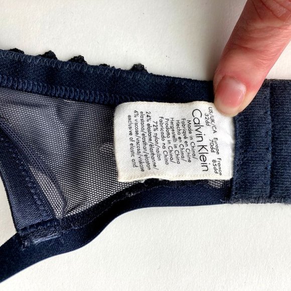 Calvin Klein Lightly Padded Blue Polka Dot Bra 32DD - Picture 2 of 3